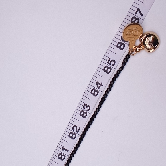 c1990s NIB Christian Dior Black Crystal Pearl Gold Pl Poison Lariat  Choker - Picture 8 of 8